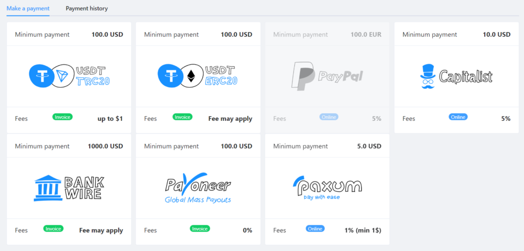 traforama minimal deposit